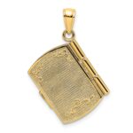 14K and White Rhodium 3-D FOOTPRINTS IN THE SAND Moveable Book with Paper Poem Insert Charm - Image 3