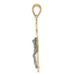 14k Two-tone Celtic Crucifix with Eternity Circle Charm - Image 2
