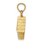14k Two-tone 3-D Dog Inside Dog House Charm - Image 2