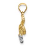 14k and White Rhodium Coiled Snake Charm - Image 2