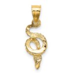 14k and White Rhodium Coiled Snake Charm - Image 4