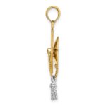 14k 3-D Graduation Cap with White Rhodium Moveable Tassel Charm - Image 2