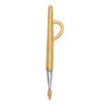 14K and White Rhodium  3-D Oil Paint Brush Charm - Image 2