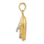 14K and White Rhodium 3-D Wave Runner with Moveable Seat Charm - Image 2