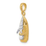 14K and White Rhodium 3-D Wave Runner with Moveable Seat Charm - Image 4