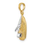 14K and White Rhodium 3-D Wave Runner with Moveable Seat Charm - Image 5