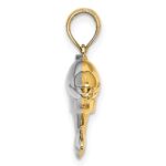 14k and White Rhodium 3-D Reversible Puffed Dolphin Charm - Image 2