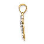 14k and White Rhodium Cut-out Wings Butterfly Pendant - Image 2