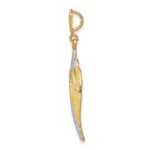 14k and White Rhodium Textured Cut-Out Heart Charm - Image 2