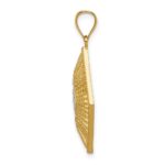 14k and White Rhodium Diamond-cut Diamond-Shape Charm - Image 2