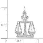 14k White Gold Polished Scales of Justice Charm - Image 4