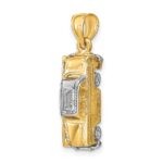 14k with White Rhodium 3-D Taxi with Moveable Tires Charm - Image 5