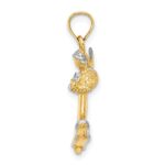 14k and White Rhodium 3-D Angel Playing Violin Charm - Image 2