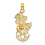 14K and White Rhodium Snowman with JOY Pendant - Image 4