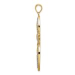 14K with Rhodium Beaded Filigree Cross Charm - Image 2