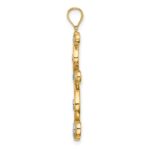 14k and White Rhodium Diamond-cut Vertical Swirl Charm - Image 2