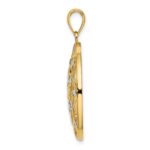 14K and White Rhodium Diamond-cut Medallion Pendant - Image 2