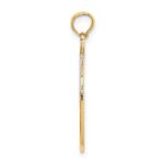 14k and White Rhodium WISH DREAM BELIEVE Moon and Stars Charm - Image 2