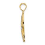 14K and White Rhodium Diamond-cut Small Starfish Charm - Image 2
