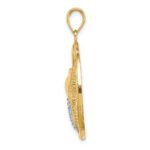 14k with White Rhodium Scallop, Starfish, Seahorse Circle Charm - Image 2