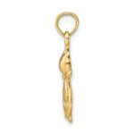 14k and White Rhodium Polished Cat and Kitten Charm - Image 2