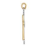 14K Two-tone Polished Cross Charm - Image 2
