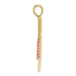 14k Two-tone with White Rhodium Dragonfly with Diamond-cut Wings Pendant - Image 2