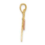 14k Two-tone with White Rhodium Dragonfly with Beaded Diamond-cut Wings Charm - Image 2