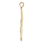14k Two-tone with White Rhodium Star with Flowers Pendant - Image 2