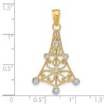 14k and White Rhodium Textured Chandelier Charm - Image 3