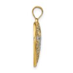 14k and White Rhodium Cut-Out Filigree Heart Charm - Image 2
