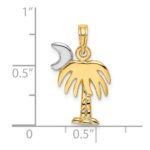 14K and White Rhodium Polished Charleston Palm Tree Charm - Image 3