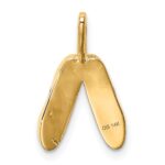 14K Rose Gold Solid Polished 3-D Ballet Slippers Charm - Image 3