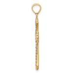 14K and White Rhodium and Diamond-cut Reversible Cross Charm - Image 2