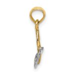 14k With White Rhodium Polished Hearts Interwined Charm - Image 2