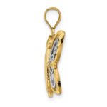14k and White Rhodium Diamond-cut Butterfly Pendant - Image 2
