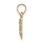 14k and White Rhodium Diamond-cut Butterfly Charm - Image 2