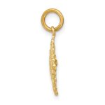 14K and White Rhodium and Diamond-cut Filigree Medallion Charm - Image 2