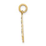 14K with White Rhodium Diamond-cut Small Criss-Cross Charm - Image 2