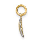 14K and White Rhodium Diamond-cut Mini Sunflower Charm - Image 2