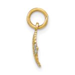 14K and White Rhodium Diamond-cut Mini Filigree Medallion Charm - Image 2