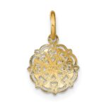 14K and White Rhodium Filigree Hearts Charm - Image 4
