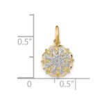 14K and White Rhodium Filigree Hearts Charm - Image 3