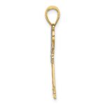 14k and White Rhodium Key with Heart Charm - Image 2