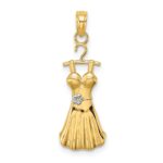 14K and White Rhodium Dress with Flower Charm