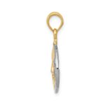 14k Two-Tone Solid Polished Reversible Sun and Moon Pendant - Image 2