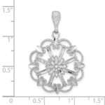 14K White Gold Starbust with Hearts Diamond-cut Beaded Charm - Image 3