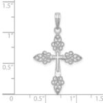 14k White Gold Filigree Cross Pendant - Image 4