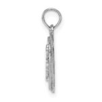 14K White Gold MOM Inside Heart Charm - Image 2