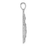 14k White Gold Crucifix Pendant - Image 2